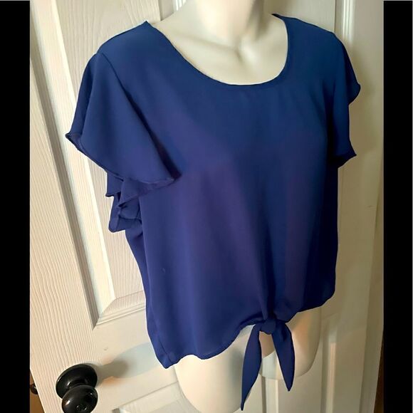 Women’s sheer tie bottom crop top - Picture 1 of 4